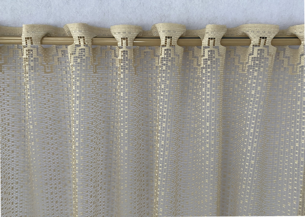 Võrgulise koega päevakardinad kõgusega 100cm, värv: karamell-beez - Image 2