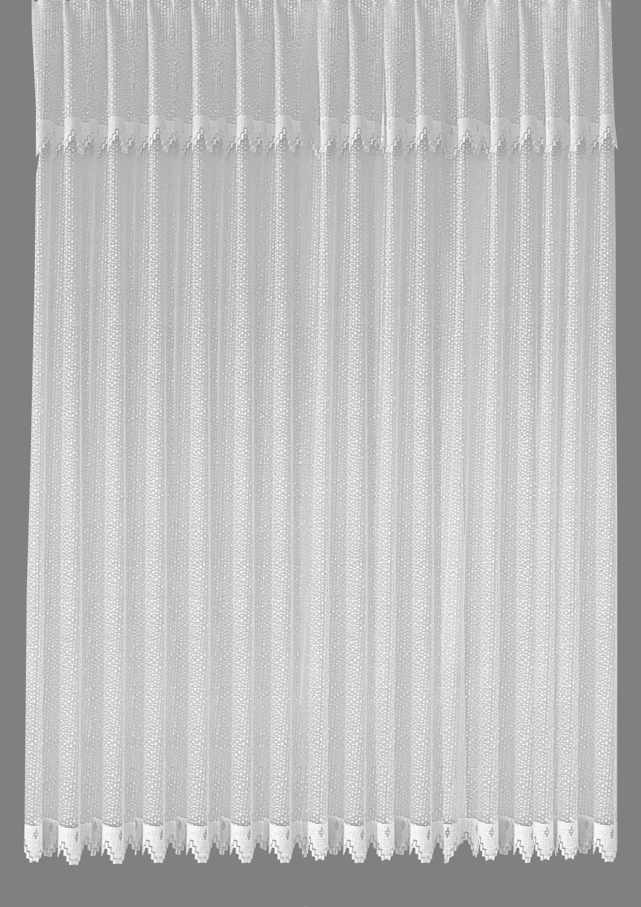 Võrgulise koega päevakardinad kõgusega 225-270cm, värv: valge